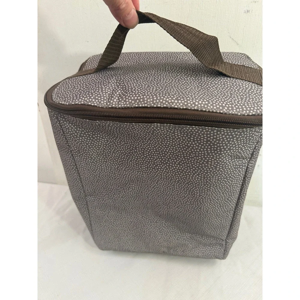Thirty-One Insulated Thermal Lunch Bag Large Taupe Dot Polka Dot Women